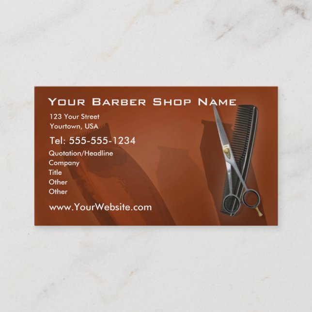 Barber Shop Business Card (Front)