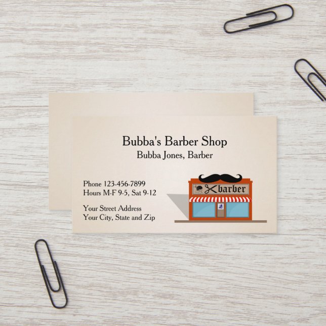 Barber Shop Business Card (Front/Back In Situ)