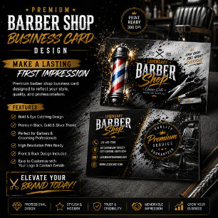 Barber Shop Business Card Promotion   Editable