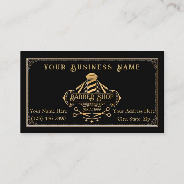 Barber Shop Business Cards (Front)