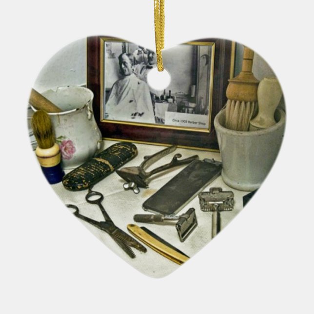 Barber Shop Ceramic Tree Decoration (Front)