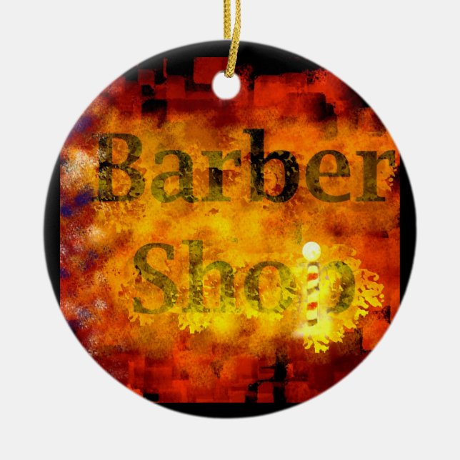 Barber Shop Ceramic Tree Decoration (Front)