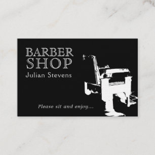 Barber shop chair image cover business card