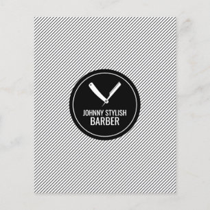 Barber shop circle and stripe black flyer