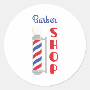 Barber Shop Classic Round Sticker