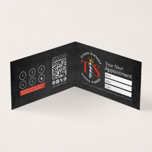 Barber Shop Crown Barber Pole Appointment Loyalty Business Card