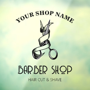 Barber Shop Custom Editable Window Cling