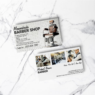 Barber shop custom photo business card