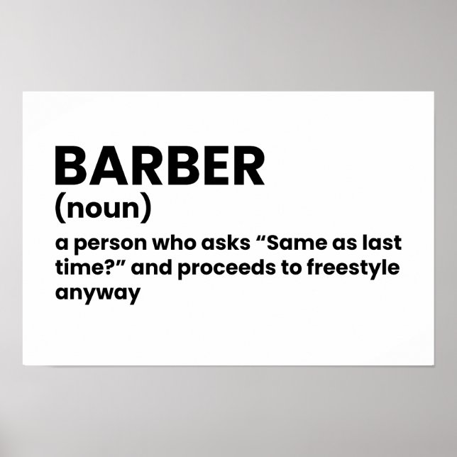 Barber Shop Funny Definition Poster (Front)