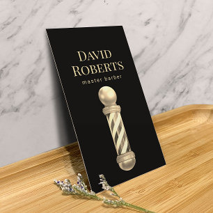 Barber Shop Gold Barber Pole Barbershop Hair Business Card