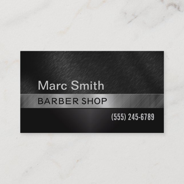 Barber Shop & Hair Stylist Business Card for Men (Front)