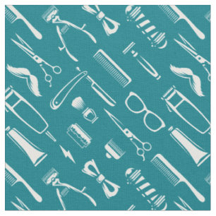 Barber Shop Hair Stylist Pattern Fabric