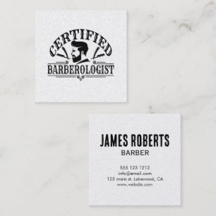 Barber Shop Hair Stylist Professional Barber Square Business Card