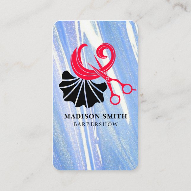 Barber Shop Hair Stylist Professional Barbershop B Business Card (Back)