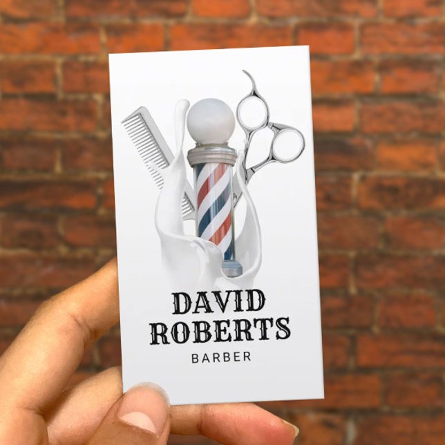 Barber Shop Hair Stylist Professional Barbershop Business Card (Creator Uploaded)