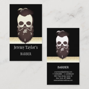 Barber Shop Hairdresser , Gold Barbershop Business Card