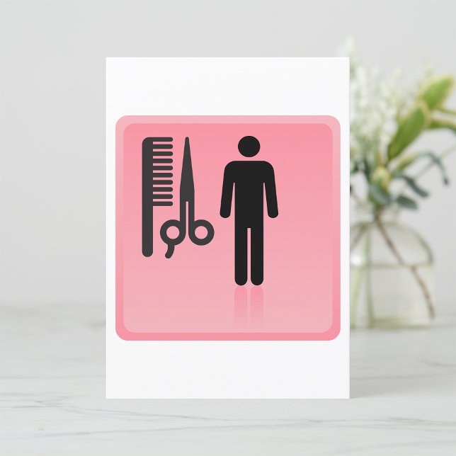 Barber Shop Icon Haircut Comb and Scissors  Invitation (Creator Uploaded)