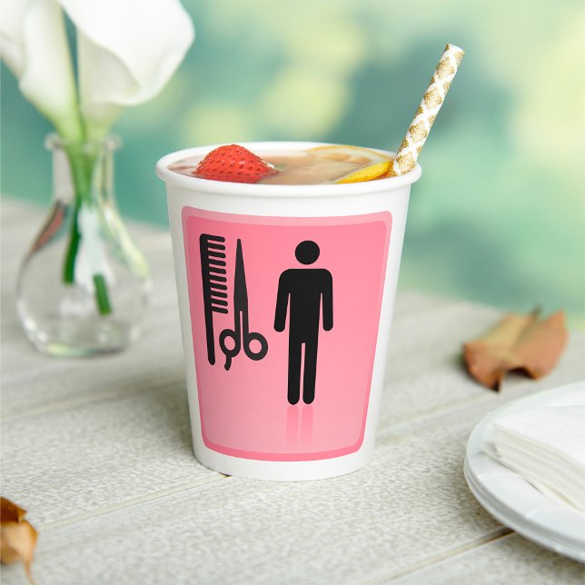 Barber Shop Icon Haircut Comb and Scissors  Paper Cups (Creator Uploaded)