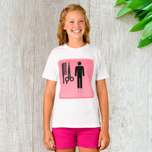 Barber Shop Icon Haircut Comb and Scissors  T-Shirt
