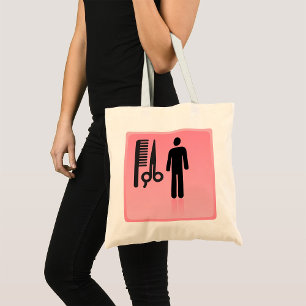 Barber Shop Icon Haircut Comb and Scissors  Tote Bag