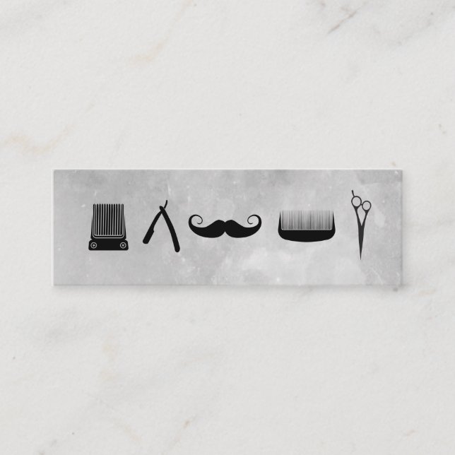 Barber Shop icons Water colour background Mini Business Card (Front)