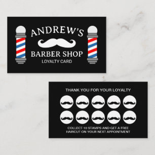 Barber shop loyalty business card template