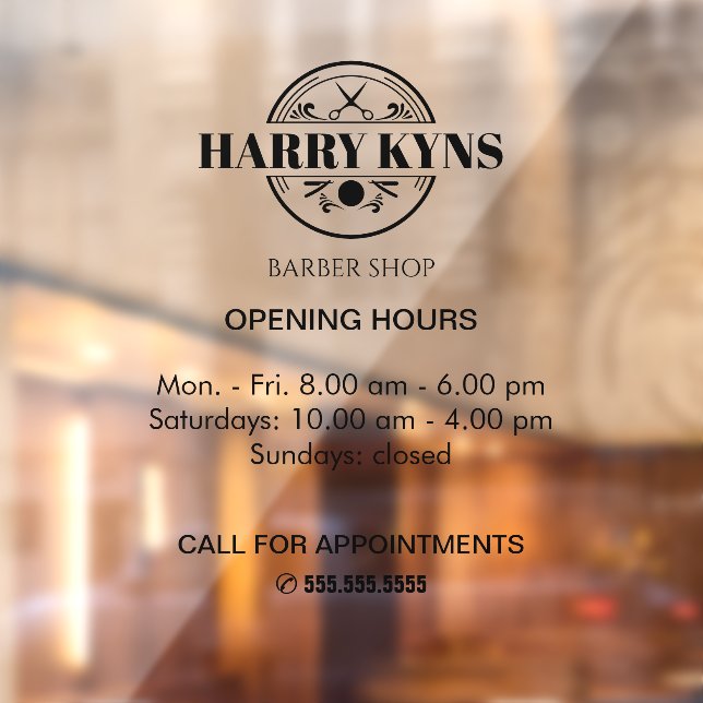 Barber shop opening hours custom (Sheet 2)