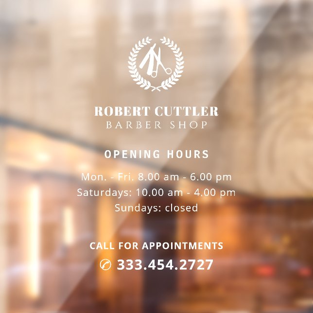Barber shop opening hours custom logo (Sheet 2)