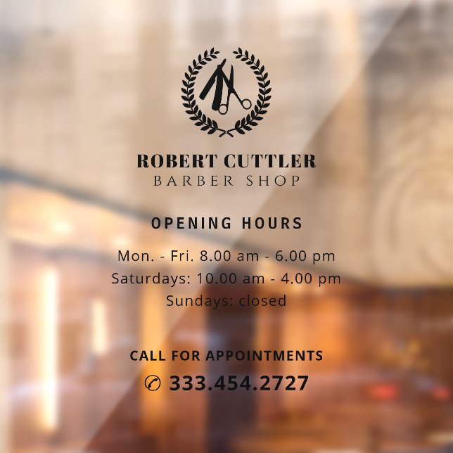 Barber shop opening hours custom logo (Sheet 2)