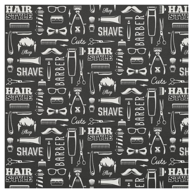 Barber Shop Pattern Fabric (Swatch)