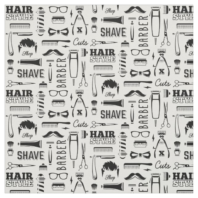 Barber Shop Pattern Fabric (Swatch)
