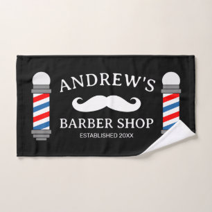 Barber shop pole hand towel for men's hair salon