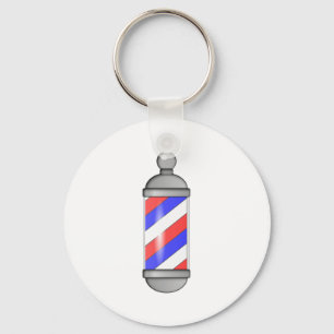 Barber Shop Pole Key Ring