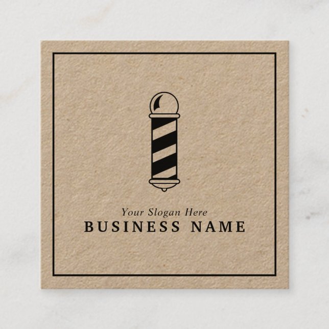 Barber Shop Pole Square Business Card (Front)
