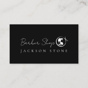 Barber Shop Professional Black Metal Hair Stylist Business Card