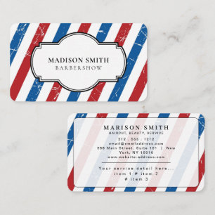 Barber Shop Professional Stripes Business Card