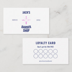 Barber Shop Punch Card Buy 9 Get 10th Free