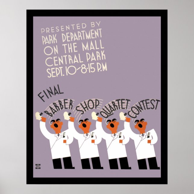 Barber Shop Quartet Contest Poster (Front)