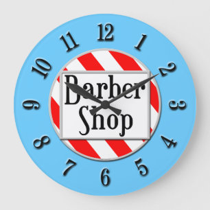 Barber Shop Red, White and Blue Retro Clock