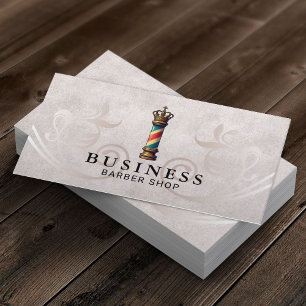 Barber Shop Royal Barber Pole Vintage Hair Stylist Business Card