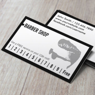 Barber Shop Simple Frame Loyalty Punch Card