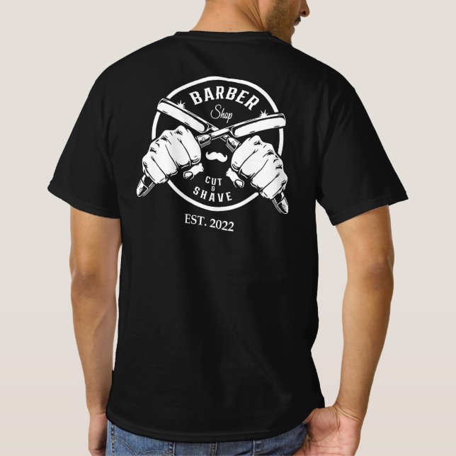 barber shop t-shirt (Back)