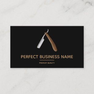 Barber Shop Vintage Shave Razor Logo Elegant Clear Business Card