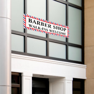 Barber Shop Walk Ins Welcome Business Advert Banner