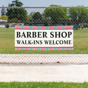 Barber Shop Walk Ins Welcome Business Advert Banner