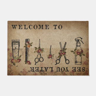 Barber Shop Welcome Mat, Hair Salon Door Mat