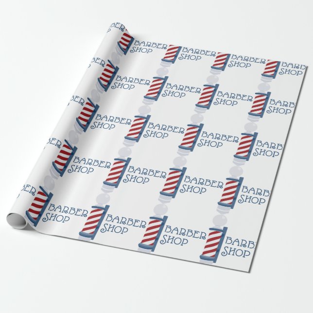 Barber Shop Wrapping Paper (Unrolled)