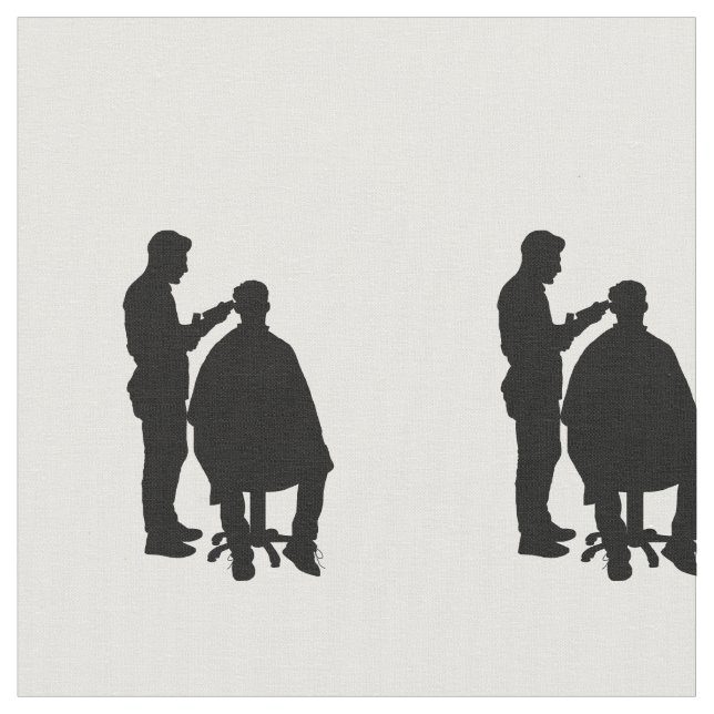 Barber Silhouette Fabric Material (Close Up)