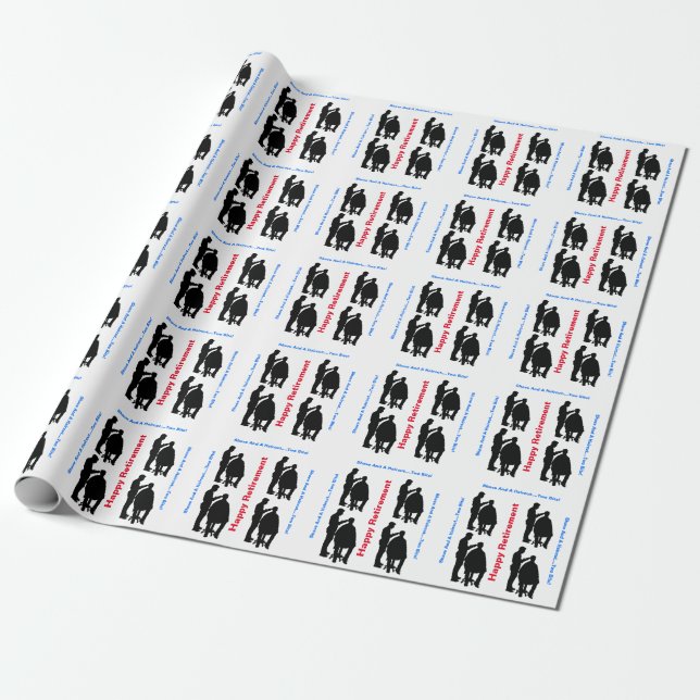 Barber Silhouette Retirement Wrapping Paper (Unrolled)