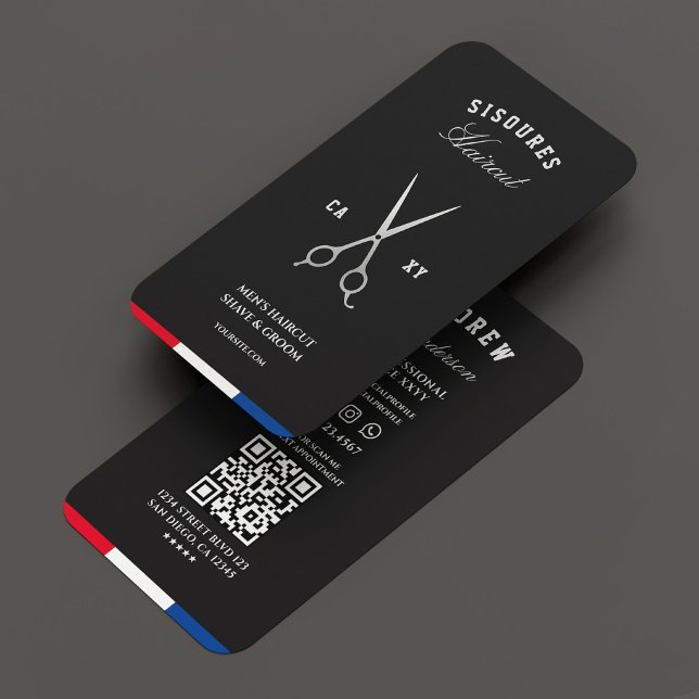 Barber Silver Scissors Red White Blue Barbershop   Business Card (Barber Silver Scissors Red White Blue Barbershop Business Card
☆★
☆★
☆★
☆★
☆★
(35653)
 | 
)
